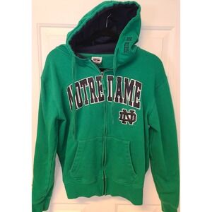 Stadium Athletics Notre Dame Women Sm Hoodie Green Full Zip Long Sleeve